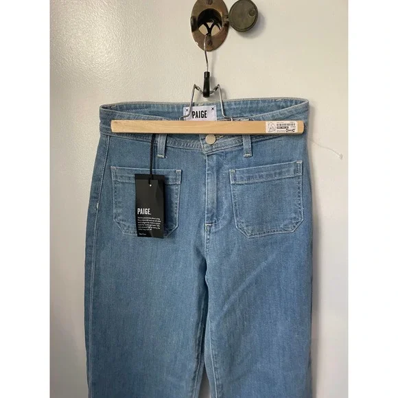 PAIGE Light Wash Straight Leg Cropped Jeans - Picture 3 of 10